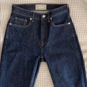 Everlane high rise dark indigo denim 25